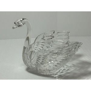 West Germany Crystal Swan Figurine-Candy Dish/Hand Cut-24%